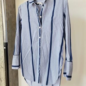 Madewell Blue Striped Women's Button Down Shirt